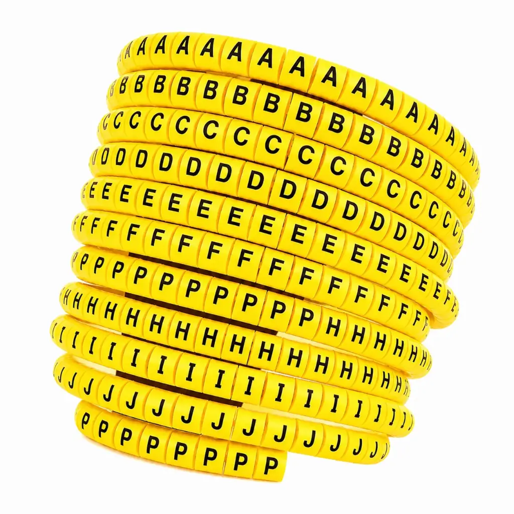 Giffex BM-1 Type Cable Marking Ferrules Yellow “P”, 1000 pcs