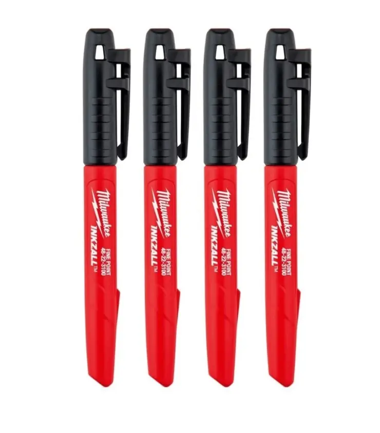 Milwaukee Inkzall Markers Black, 4 pcs