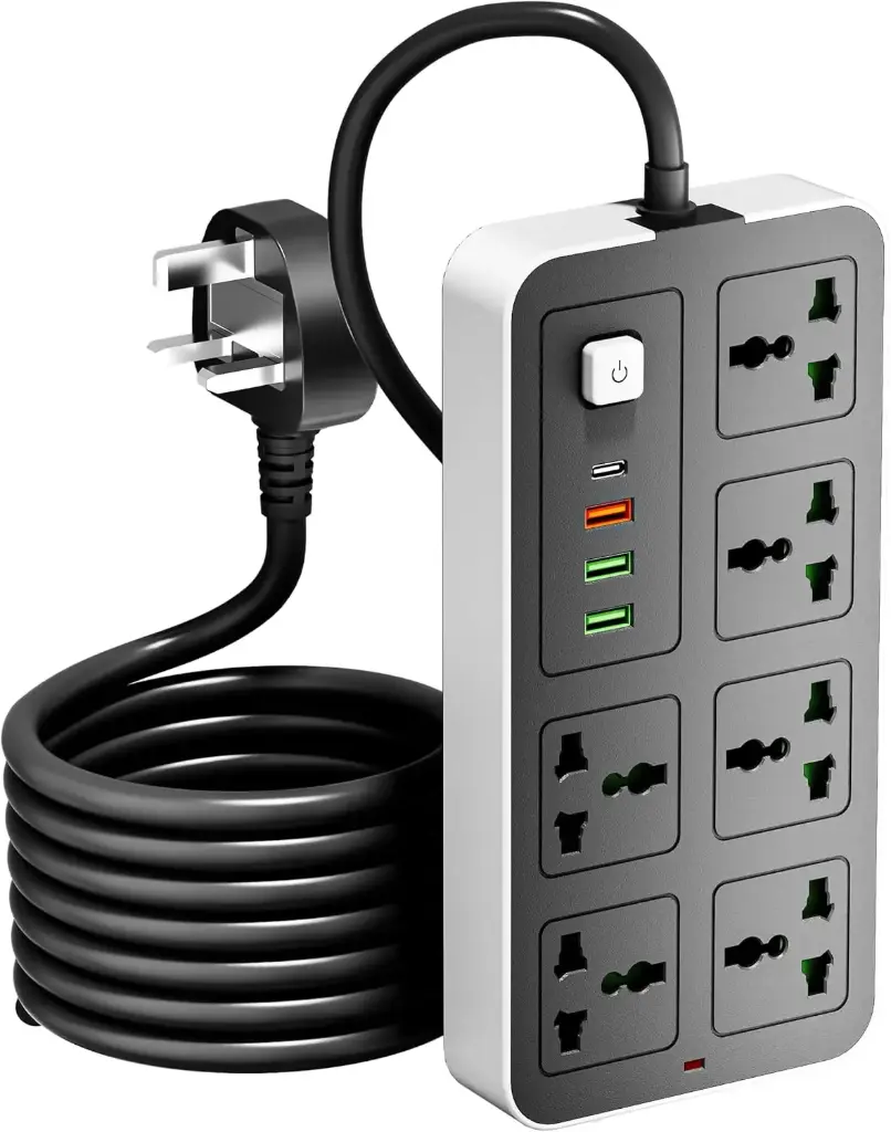 Influx 6-Outlet 3M Extension Cord with USB Ports and Type-C