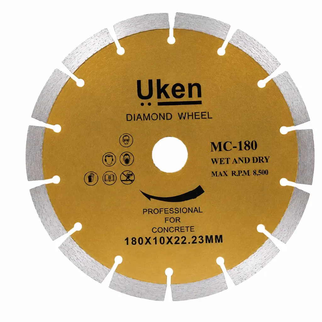 Uken Concrete Cutting Disc, 180 × 10 mm