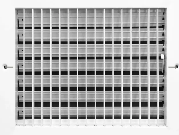 Настенная вентиляционная решётка с фиксированными жалюзи 10" × 10" (внутренний размер)