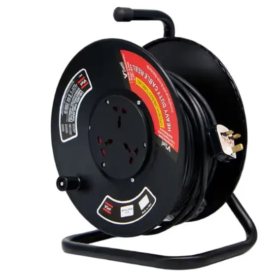 VETO Extension Reel 25 m, 16A, Metal Body, Black