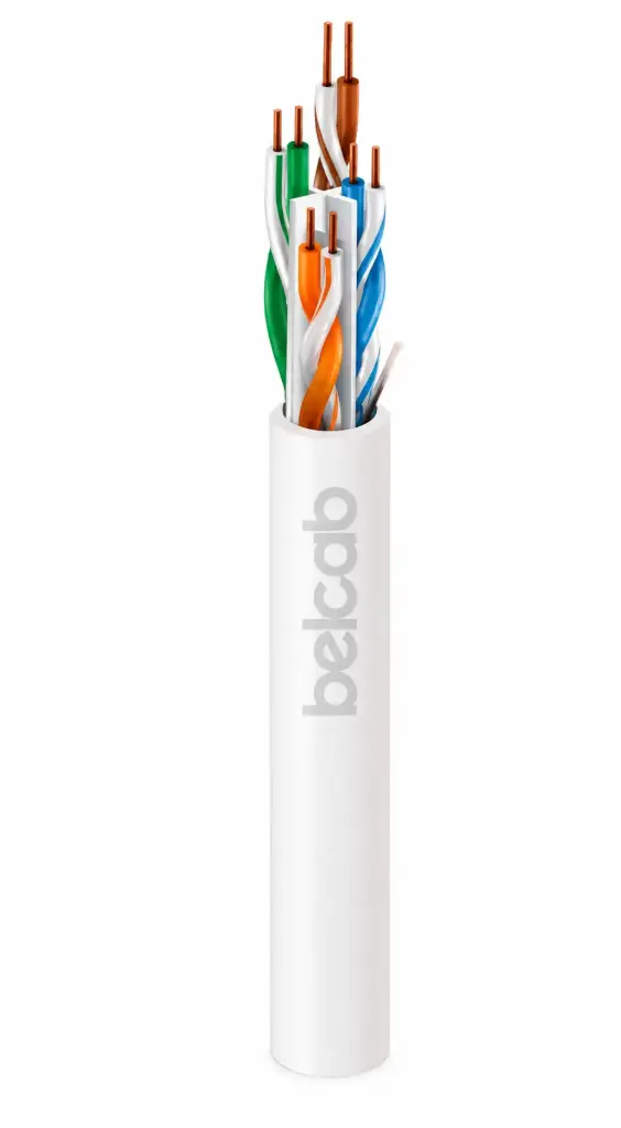 Сетевой кабель Belcab CAT6 U/UTP, 4 пары, 23AWG, PE/PVC, белый