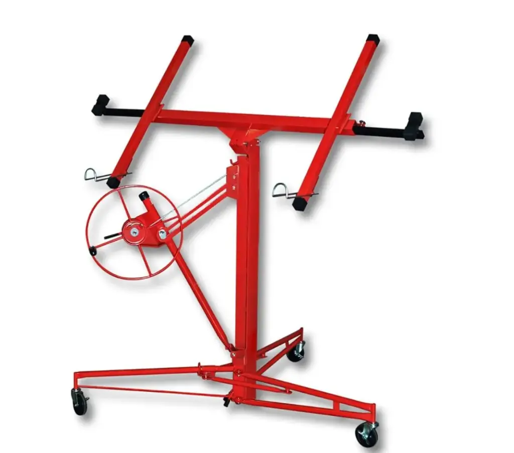 HEAVY DUTY 11FT Drywall Lift Plaster Board Lifter Panel Hoist Jack Lifter Construction Tool, Red