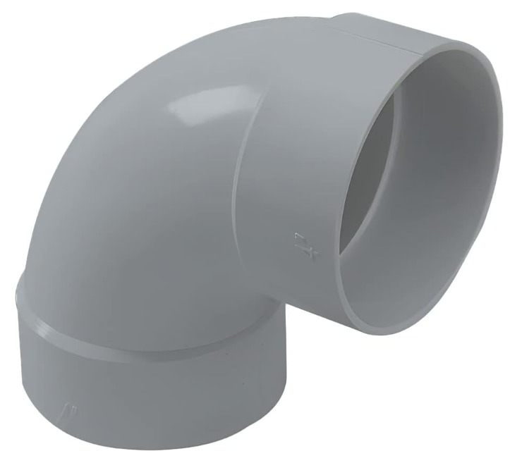 COSMOPLAST UPVC Elbow 90° Glue Grey, 2”
