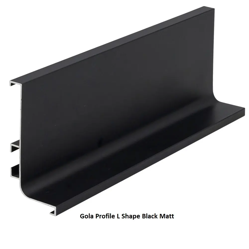 CODE Vertical Gola Profile Handle "L", Black Matt