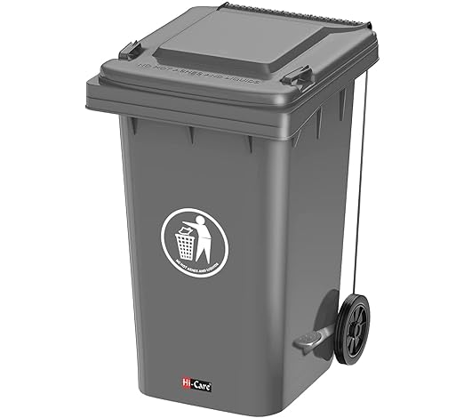 Hi-Care Plastic Garbage Bin with Wheel 240L