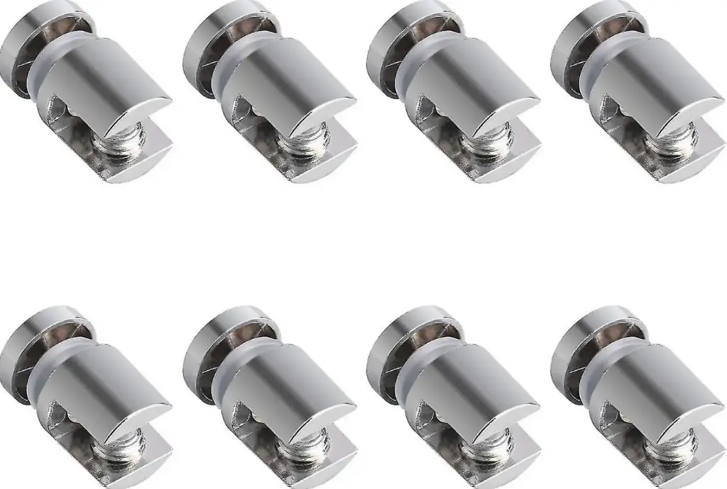 Adjustable Glass Shelf Brackets, Polished Chrome for 4-6mm Glass 8 Pcs