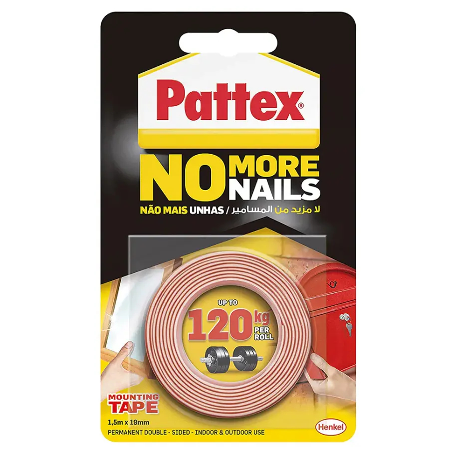 Двусторонняя монтажная лента Henkel Pattex — прочность сцепления — 120 кг
