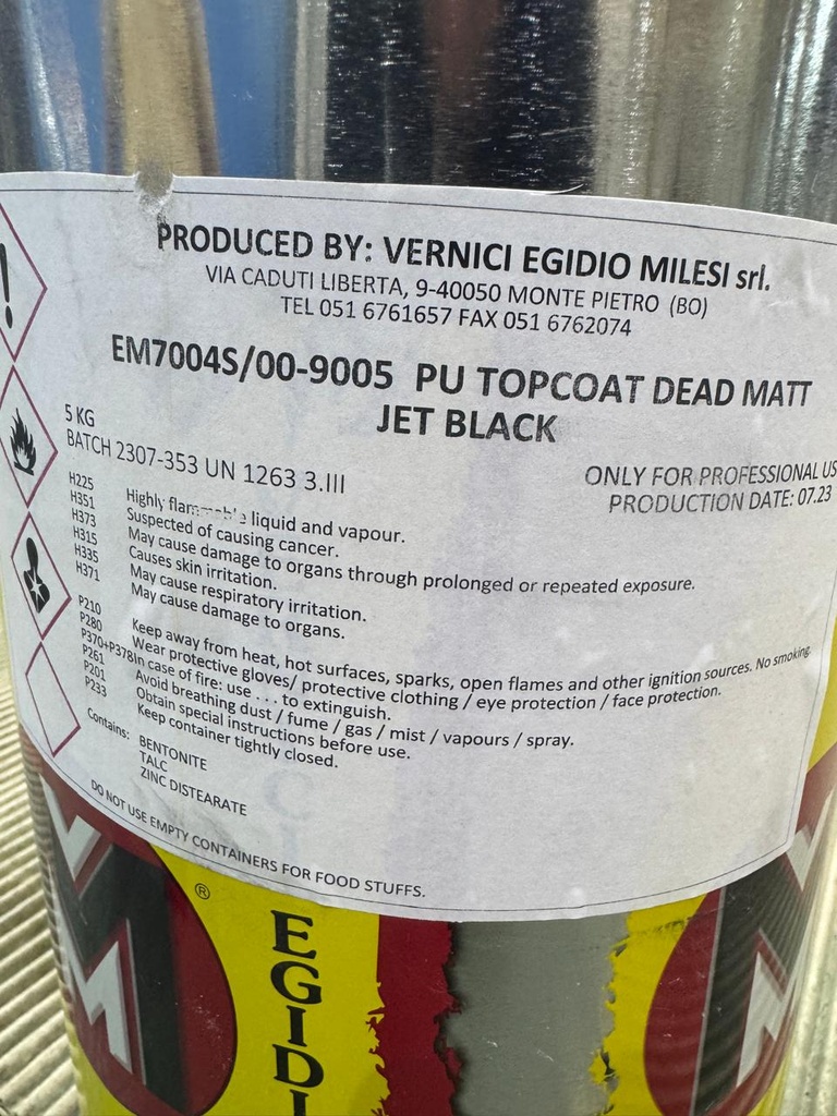Milesi PU Deadmatt Jet Black 5 kg.