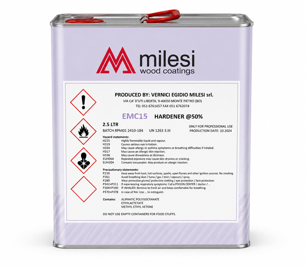 Milesi EMC15 Hardener @50%, 2.5 L