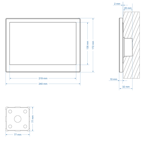 [LCP-10-BOX-B2] Larnitech Wall-Mounted Touch Panel 10″ LCP-10-BOX-B2, Metal Black