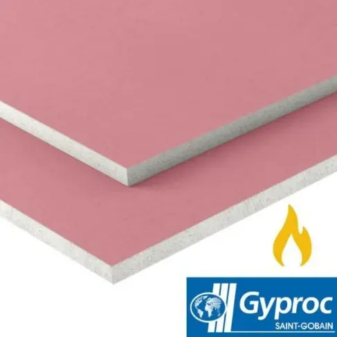 Saint-Gobain Gyproc Fire-Resistant Gypsum Board 1200 x 2400 x 12.5mm