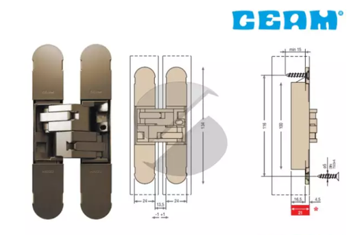CEAM 3D CONCEALED HINGE DARK BRONZE