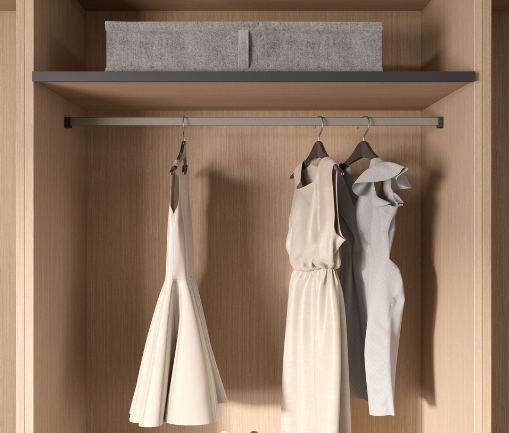 [2389017021] Conero Wardrobe Rail 920 mm, Black