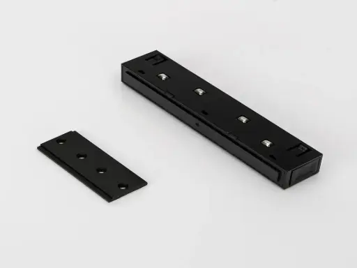 [00-00013589] SWG SY-LINK Straight Connector for Surface-Mounted Track Rails, 120 × 16.5 × 23.5 mm, 48V, Black