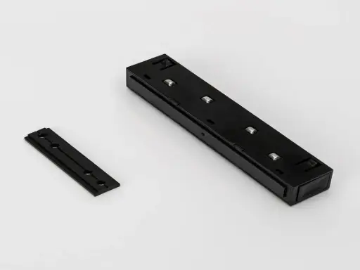 [00-00013587] SWG SY-LINK Straight Connector for Recessed Track Rails, 120 × 16.5 × 23.5 mm, 48V, Black