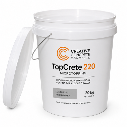 [200 Medium Grey] Creative Concrete TopCrete 220 Microtopping, Colour 200 Medium Grey, 20 kg