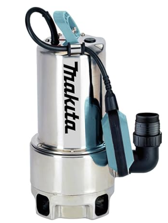 Электрический погружной насос Makita PF1110, грязная вода (размер частиц до 35 мм), 1100 Вт, нержавеющая сталь