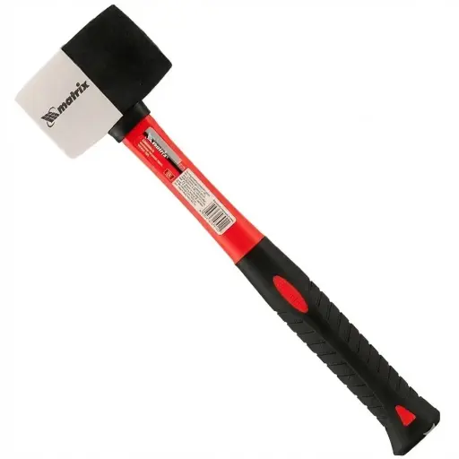 [111719] MTX Rubber Mallet with Fiberglass Handle, 450 g / Киянка резиновая MTX, 450 г, чёрно‑белая резина, фиберглассовая рукоятка