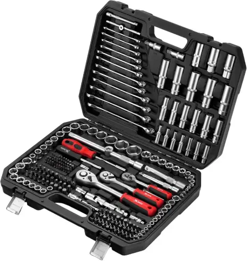 [1353055] 216 pcs Tool kit, 1/2”, 3/8”, 1/4”, CrV, plastic case// MTX