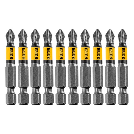 [11680] Bit set, PZ2x50, S2 steel, 10 pcs,, round profile, tear-off package,// Denzel 11680