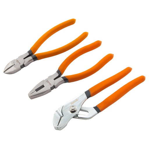 [13545] 3 PCS PLIERS KIT N2 (pliers, side cutting pliers, pipe wrench pliers)// Sparta