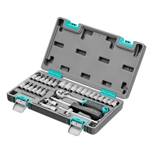 [14100] 29 pcs Tool kit 1/4" in plastic case// Stels 14100