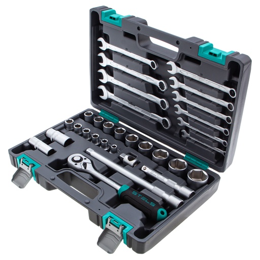 [14102] 31 pcs Tool kit 1/2",CrV, in plastic case// Stels 14102