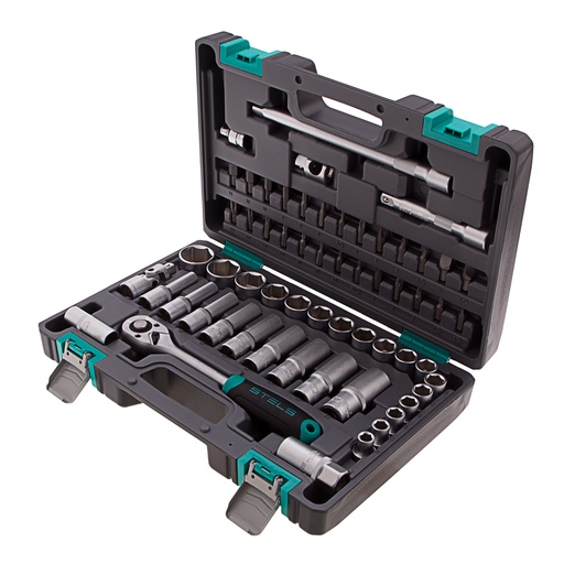 [14103] 60 pcs Tool kit 1/2",CrV, in plastic case// Stels 14103