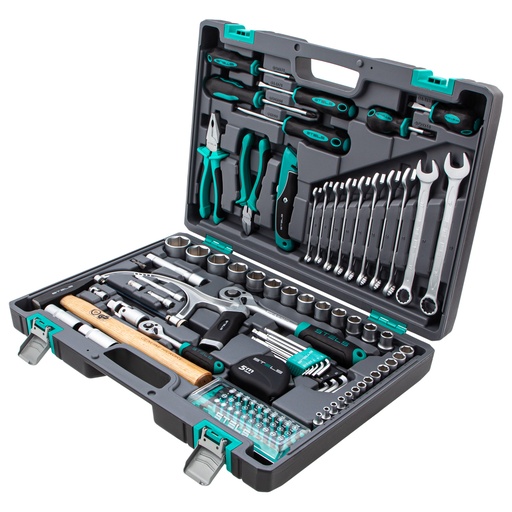 [14111] 98 pcs Tool kit 1/4", 1/2" ,CrV,in plastic case// Stels 14111
