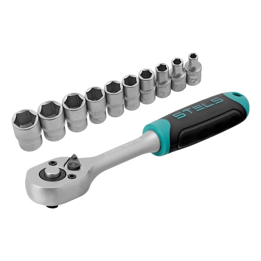 [14125] 1/4ratchet wrench set 4-13 mm CrV// Stels
