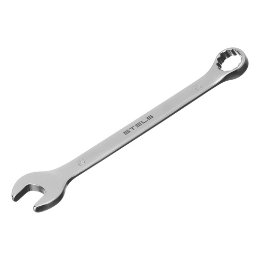 [15212] Combination spanner, 15 mm, CrV, satin chrome// Stels