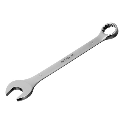 [15218] Combination spanner, 27 mm, CrV, satin chrome// Stels 15218