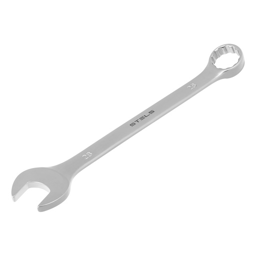 [15229] Combination spanner, 28 mm, CrV, satin chrome// Stels 15229