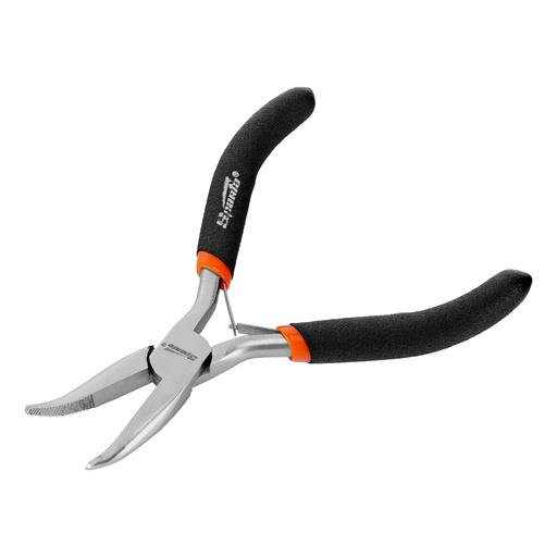 [17822] 130mm Long nose pliers nickel-plated, bent, autounlock// Sparta 17822