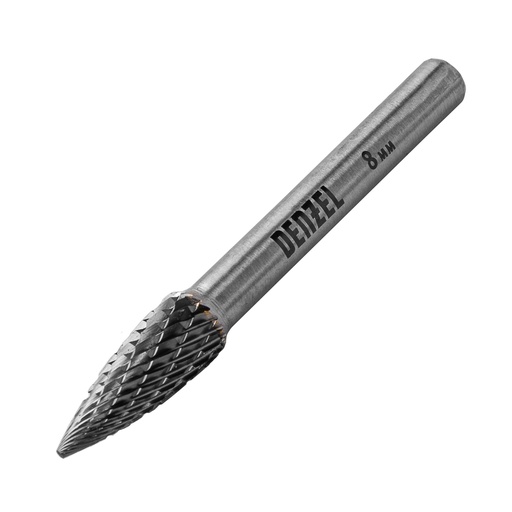[72047] Denzel Carbide Burr Bit Type G, Pointed Tree Shape 8 mm / Борфреза твердосплавная Дензел тип G, заострённо-коническая (ёлочка), 8 мм