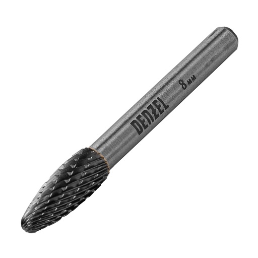 [72061] Carbide burr bit for metal, flame shape, type H, 8 mm // Denzel 72061