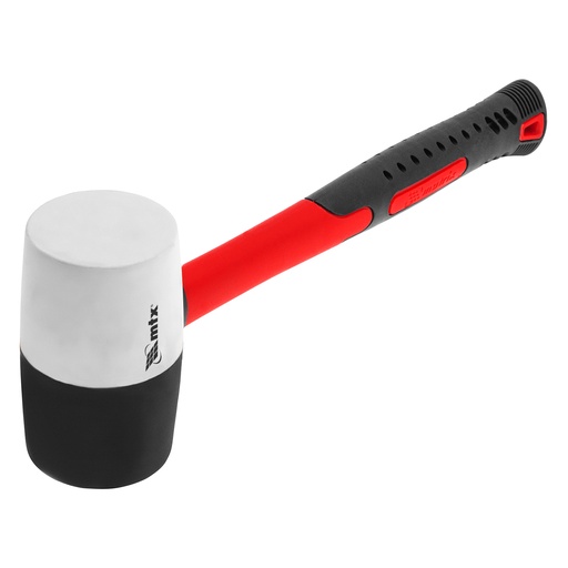 [111729] Rubber mallet, 680 g, black and white rubber material, fiberglass handle// MTX