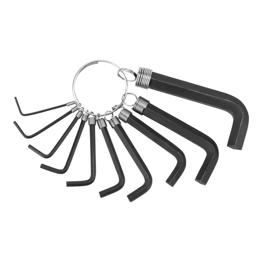 [112665] HEX key set, 1,5-10mm, 10 pcs,, oxidized, with a ring// Sparta