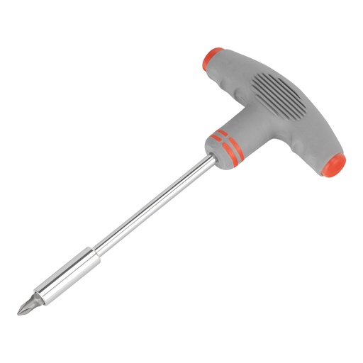 [115679] Screwdriver with T-type ergonomic handle and bit set, 11 pcs,, CrV// MTX