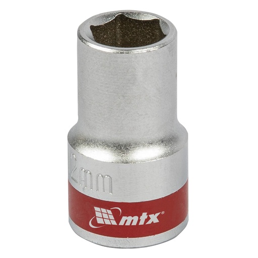 [131129] Hex drive socket 12mm , CrV, 1/2", chrome plated// MTX