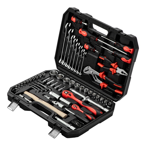 [135289] Tool kit,1/2”,1/4”,CrV, plastic case 76 pcs,// MTX