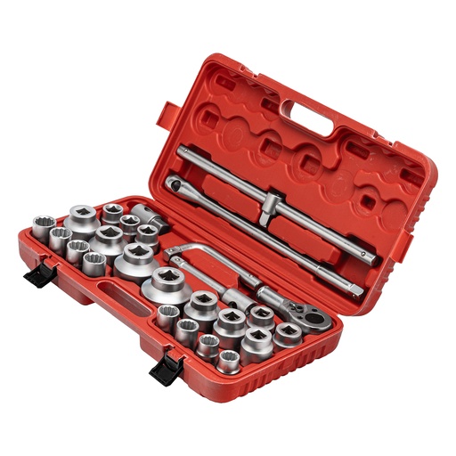 [135399] Drive sockets kit, 26 pcs, 3/4", 1", sockets 21 x 65 mm, blow case// MTX