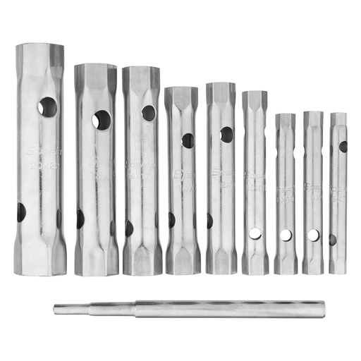 [137525] Tubular spanner kit, 6-22 mm, T-bars, 9 pcs, zink plated// Sparta