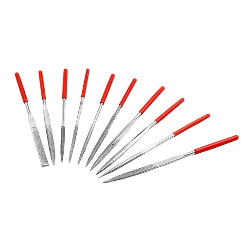 [158329] Diamond needle file set, 140 x 50 x 3 mm, 10 pcs,// MTX