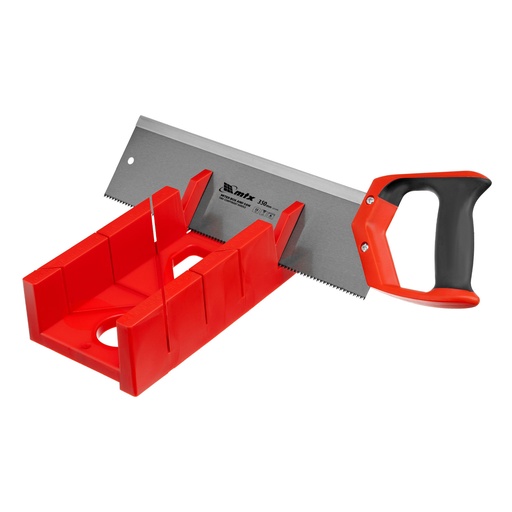 [225509] Plastic miter box, 300 x 100 mm + saw 350 mm, two-component handle// MTX