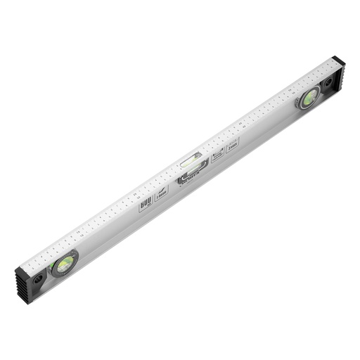 [340239] Aluminium spirit level "Rail", 600 mm, 2 vials+ 1 rotary// MTX
