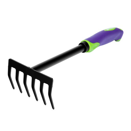 [620617] Rake 6-tooth, 110х300 mm, steel, rubberized ergonomic handle, LSR1// PALISAD