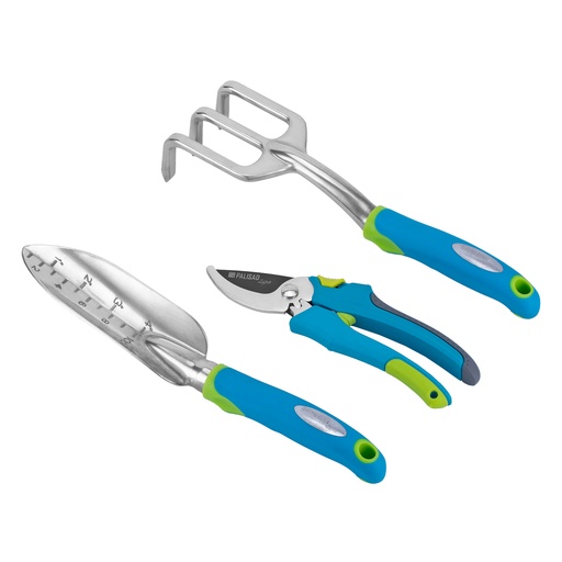 [629018] Garden tool set with pruner, solid cast aluminum, 3 items, LUXE// PALISAD